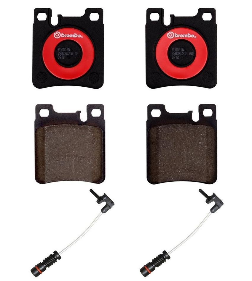 Mercedes Brakes Set Kit - Pads Rear (Ceramic) (with Sensors) 004420932041 - Brembo 2608570KIT